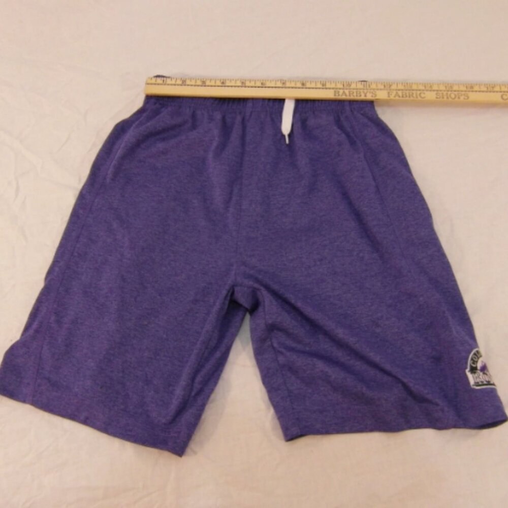 YOUTH MEDIUM UNISEX ADIDAS MLB DENVER COLORADO ROCKIES PURPLE SHORTS IG 620
